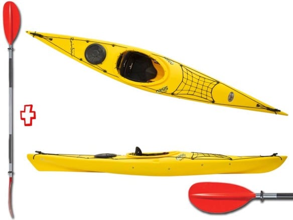 Canoa Rigida in Polietilene Oasis Young 3.50 Expedition RAINBOW + pagaia KWB 220