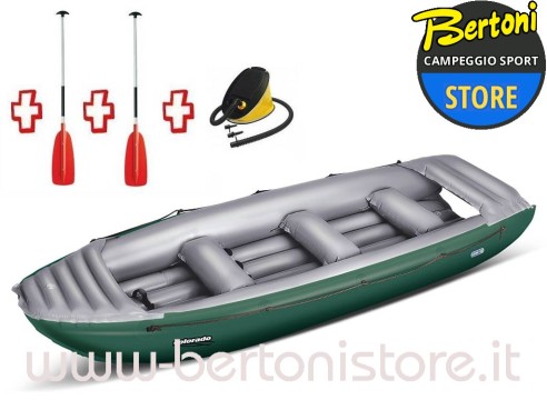 Gommone Rafting Gonfiabile Colorado 450 Verde 043883-G (13/11C) + 1 Pompa + 2 Remi GUMOTEX