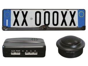 Sensori parcheggio con portatarga e allarme sonoro