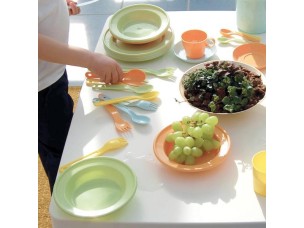 EcoLine Set 4 piatti multicolor con posate e bicchieri 2