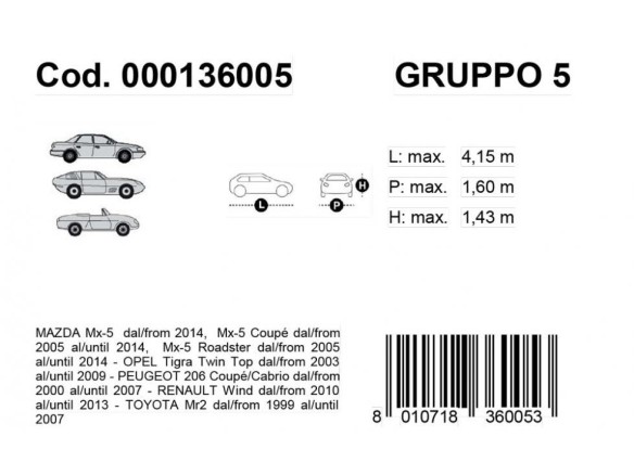 Copriauto Gabardine Car mod. 5