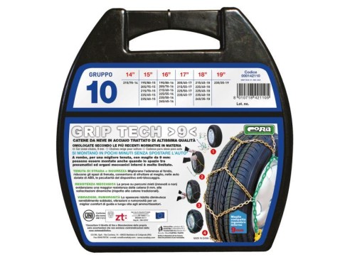 Catene neve Grip Tech 9 mm gruppo 10